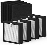 SAKEGDY True HEPA Filter Kit, Compatible with VCK Air Cleaner Purifier LE-AP001, 4 H13 True HEPA + 8 Carbon Pre-filters.
