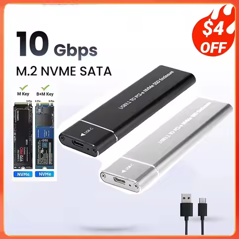 M2 SSD Case USB3.1 M.2 SATA SSD Enclosure Box M.2 to USB Type C 3.1 SSD Adapter Solid Metal External