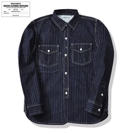 OKONKWO Indigo WESTERN SHIRTS Striped Ami Khaki Denim Shirt