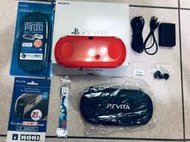 絕版PSV 2000主機黑紅附盒子+硬殼+香菇頭+新螢幕玻璃貼+初音掛繩+卡套+可改機3.65版本8成5新未改機一年保修