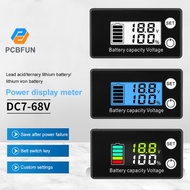Pcbfun 6133B DC7-68V LCD Lead-acid Li-ion Battery Capacity Indicator Voltage Meter