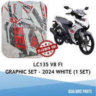 Yamaha LC135 V8 FI Graphic Set / Body Sticker / Stripe Stiker Coverset 2024 Putih Marlboro - BDK-FG0
