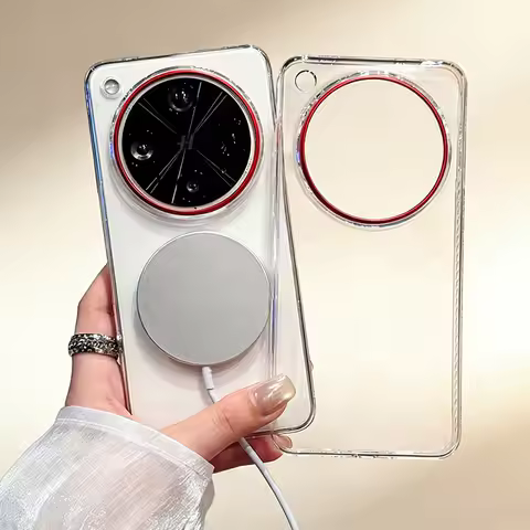 Ultra-Thin Clear Magnetic Case for OPPO Find X9 Ultra X9s Pro x9 X8 Ultra X8s + x8 pro with Red Came