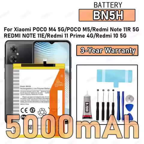New High Quality BN5H Battery For Xiaomi POCO M4 5G/POCO M5/REDMI NOTE 11R 5G/REDMI NOTE 11E/REDMI 1