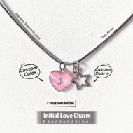 STAINLESS STEEL ANTI-Rust / Initial Love Charm Necklace | Custom Resin Initial Necklace