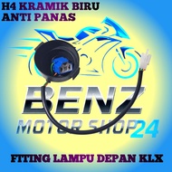 HIJAU KLX HEADLIGHT FITTING, BLACK H4 SOCKET.CRAMIK biru. GREEN CERAMIC