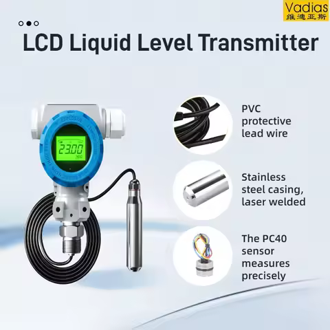 LCD Explosion-Proof Liquid Level Transmitter 2m 5m 10m LCD Water Level Transmitter 4-20mA 0-10V RS48