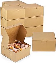 [25 Pack] Kraft Pie Boxes - 6x6x3 Inch Brown Boxes for Baked Goods - Small Boxes for Cookies, Cake, Cheesecake, Muffins, Dessert, Macaroon, Sweets - Bulk Recyclable Paper Cardboard Square Gift Boxes