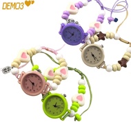 [DEMO3] Bracelet Watch, Dopamine Pendant Star Heart Chain Watch,  Beaded Adjustable Quartz Watch Wom