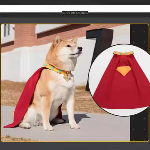 Movie Krypto Superhero Superdog Cosplay Costume Cape Super Pets Style Dogs Outfit with "S" Shield fo