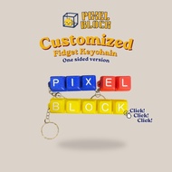 PixelBlock3D Personalized Custom Alphanumeric Fidget Keys Keyboard Keychain Clicker Cute