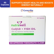 Nutrawell CoQ10 + Fish Oil Japanese Sealing- Pack of 60 Capsules CoQ10 Supplement