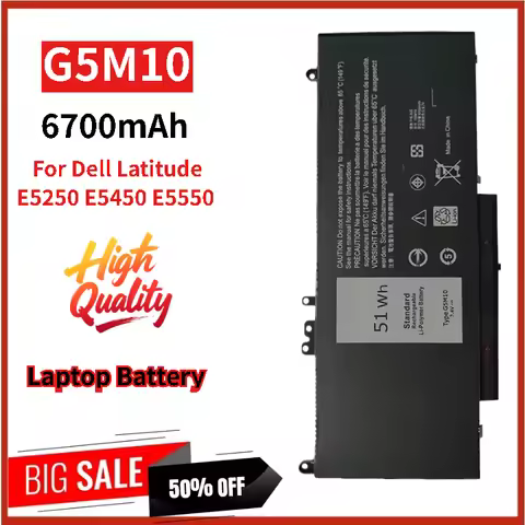 For Dell Latitude E5250 E5450 E5550 Laptop Battery G5M10 7.4V 6700mAh Brand-New High Quality