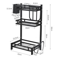 Kitchen Rack Organizer Dish Drainer Stainless Steel Dish Rack Shelf Rak Singki Pinggan Mangkuk Besi