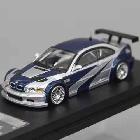MJ Model Silver Blue NFS1:64 Alloy Car Model 3 Series 4 Generation E46 M3 GTR