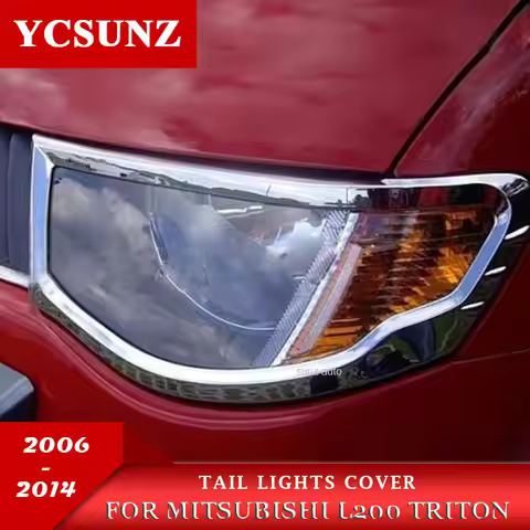 Chrome Headlights Cover For Mitsubishi L200 Triton MN 2006 2007 2008 2009 2010 2011 2012 2013 2014 C