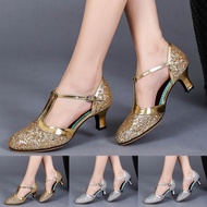 Women Rhinestone Ballroom Dance Shoes Latin Performance Dance Shoes