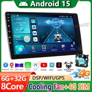 (8Core 4G SIM) Android Player QLED 1280*720P 2din 9in/10in Android 15 System Car Stereo 6GB RAM/32GB