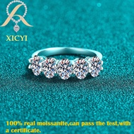 XICYI 2.5CT All Real Moissanite Diamond Ring Diamond Handmade High Quality Fancy Cut Oval Eternity P
