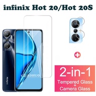 2in1 infinix Hot 20 Tempered Glass Screen Protector Film infinix Hot 20S Hot 11 2022 Camera Lens Protector Glass