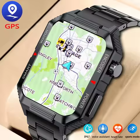NFC GPS Men Smartwatch 1.99‘’ AMOLED Screen 120+ Sport & Fitness Waterproof Watch Outdoor Weather Da