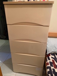 Plastic drawers drawer cabinet wardrobe 膠 米色 五層 抽屜櫃 櫃桶 可代放上GoGoVan