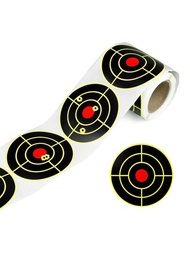 100pc/Rollo Objetivos adhesivos reactivos de placas de tiro: 3 objetivos redondos fluorescentes amarillos reactivo del impacto para rifle, pistola BB, pistola de aire comprimido, arco de tiro con arco