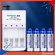 Skym* AA/AAA Rechargeable Battery Anti-oxidation High Capacity Large Battery Capacity Smart Battery Charger Set for Toys