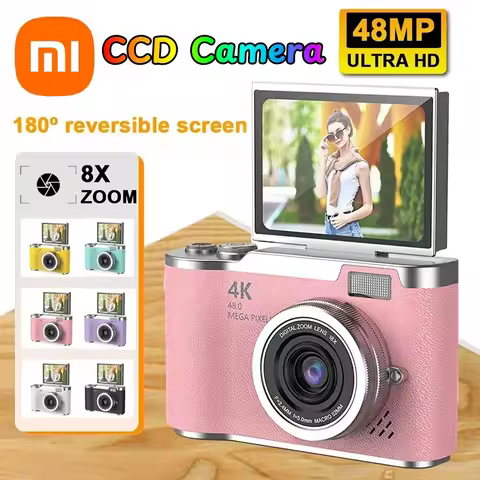 Xiaomi 4k CCD 8X Digital Zoom Student Digital Camera 48MP Portable Digital Photography Camera 180° F