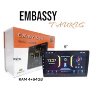 9 inch Android car tv Head unit Embasssy taurus em-999 4GB ram + rom GB64 apple carplay Android auto
