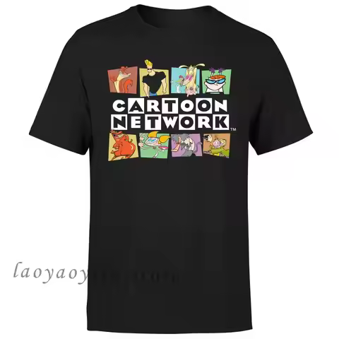 Man Tshirt Kawaii Anime Shirt Printi Short Sleeve Tee Trend Cartoon Network Logo Characters Graphic