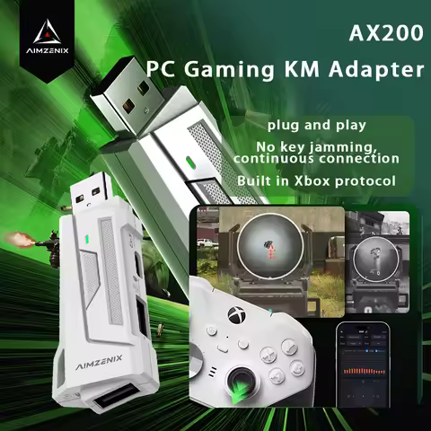 AIMZENIX AX200 Pro Keyboard & Mouse Converter for PC & Consoles - Plug & Play Gaming Adapter for Enh
