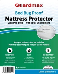 Guardmax - Bedbug Proof/Waterproof Mattress Protector Cover - Zippered Style - Quiet! - Queen Size (