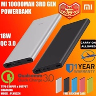 [ FREESILICONECASE] 2020 Xiaomi Mi Powerbank 10000mAh Pro 3RD GENERATION 10000 Slim Type C USB Fast 