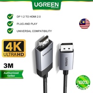 UGREEN 4K60Hz DisplayPort to HDMI Cable DP 1.2 to HDMI 2.0 Cord HDR Active Aluminum Braided High Speed RTX3060 Laptop PC