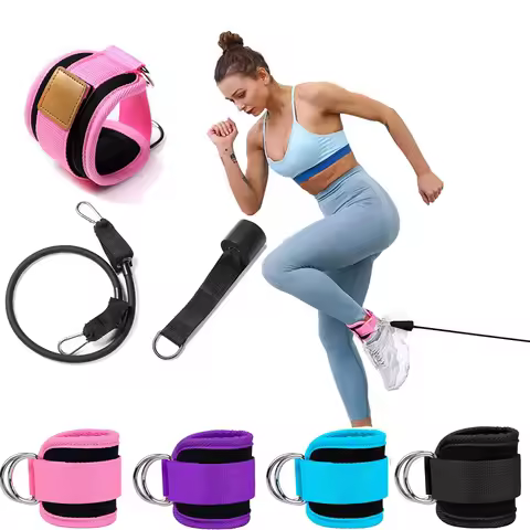 1Pcs Fitness Ankle Straps Adjustable D-Ring Foot Support Cuffs Gym Leg Strength Workouts Pulley With