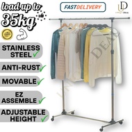(🇸🇬Ready Stock) Stainless Steel Single Pole Laundry Clothes Rack Drying Rack Heavy Duty Holding 35KG
