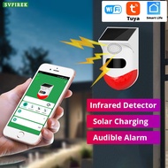 Wifi Solar Energy Alarm Outdoor Sound And Light Alarm Infrared Detector High Decibel Waterproof Work