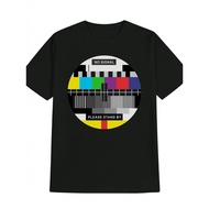 Men's Retro TV Static Noise T-Shirt - NO SIGNAL Vintage TV Tuner Design with Channel Bars & TV Test