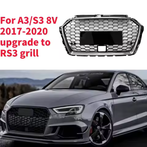 Racing Grills Front Hood Grille Car Front Bumper Grill Center Grille for RS3 Grill for Audi A3/S3 8V