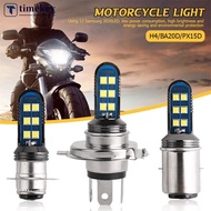 TIMEKEY Motorcycle 12V 12 SMD HeadLight Bulbs H4 BA20D PX15D LED Hi Lo H6 BA20D Head Light Lamp D5V5