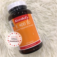 Kordel's Vitamin E 400 IU 150 Caps [ FRAGILE GLASS ] 021121 d-alpha Tocopheryl Acetate