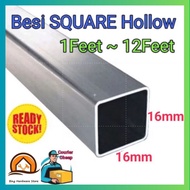 5/8"x5x8"(16mm/5hon) Besi Hollow Petak 8feet-12feet (1.0mm)