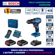 BOSCH DRILL 18V BRUSHLESS GSB185-LI