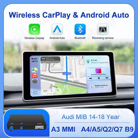 iManAuto Wireless CarPlay for Audi A4 B9 A5 Q5 Q7 2016-2019, with Android Auto Interface AirPlay Mir