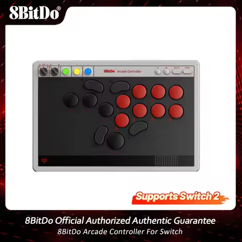 8BitDo Arcade Controller Wired, Wireless Bluetooth, 2.4G, Low-profile Mechanical Switches For Ninten