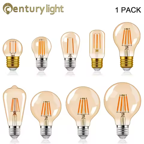Gold Tint Vintage Edison LED Light Bulb E27 Night Light Bulbs G40 G45 G125 1W 4W Vintage LED Filamen