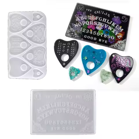2Pcs Ouija- Board Planchette Resin Molds Gothic Ouija- Board Game Keychain Pendant Epoxy Silicone Mo