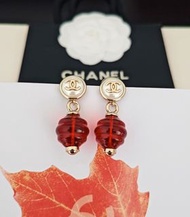 Chanel earrings outlet 红色琉璃耳环