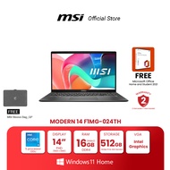 MSI NOTEBOOK MODERN 14 F1MG-024TH | 14" FHD | Intel® Core™ Ultra 5 | Intel® Graphics | 16GB(8GBX2)